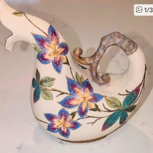 Antique Straus and Sons Rudolstadt Ware Ewer or Pitcher Form Vase, Vintage HTF U